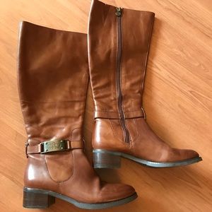 Leather knee high boots-gently used